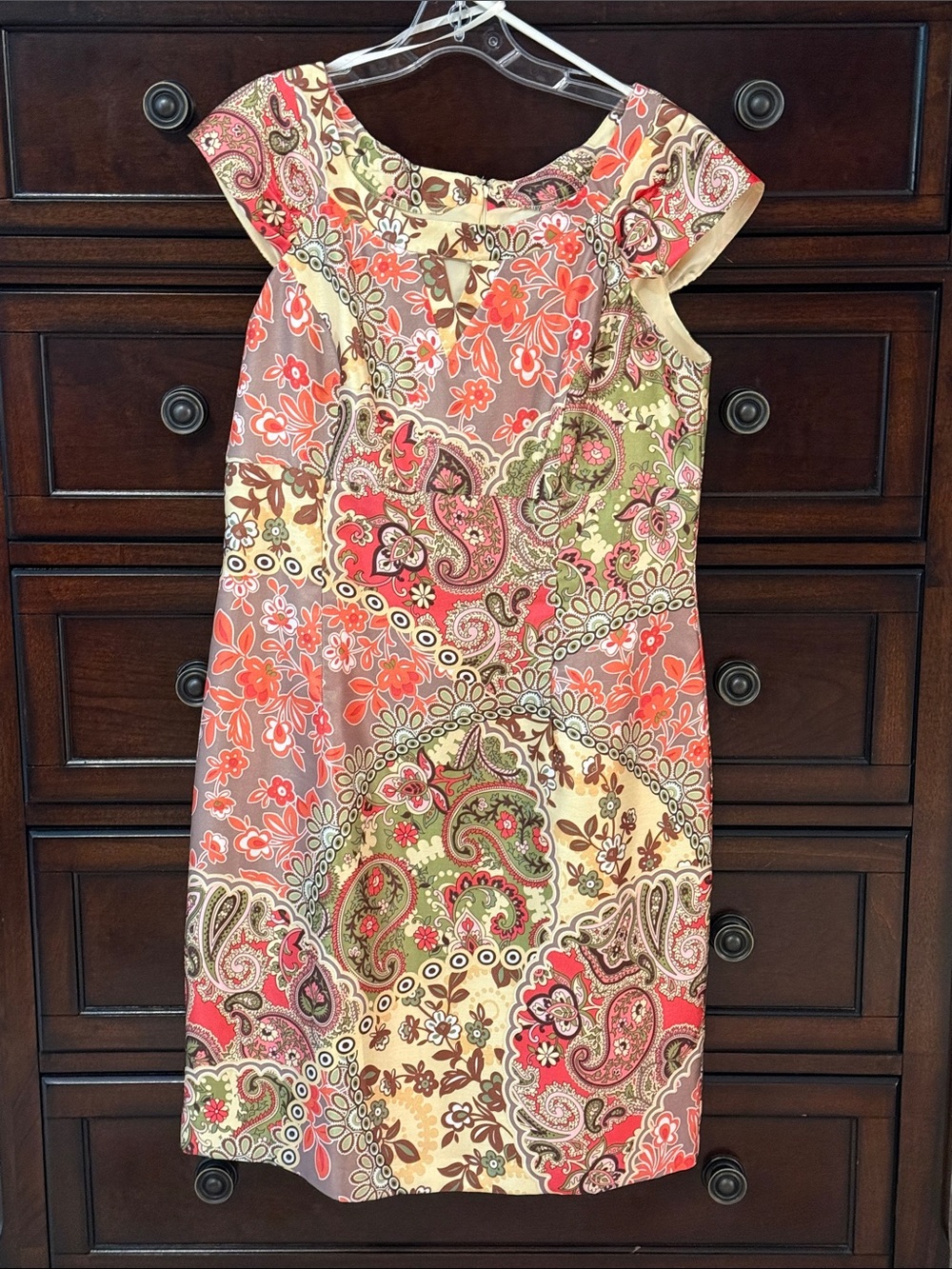 Paisley Print Cap Sleeve Dress
